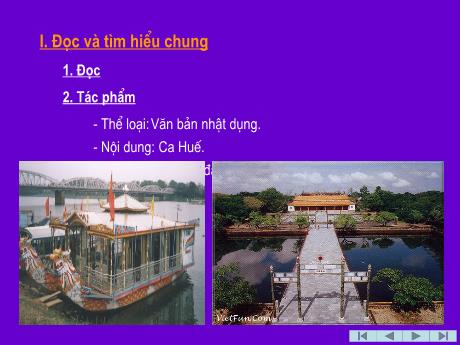 Bài giảng Ngữ Văn 7 - Bài: Ca Huế
