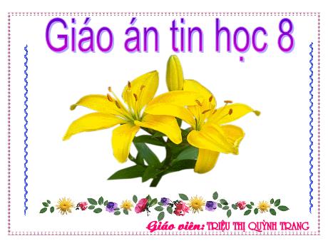 Bài giảng Tin Học 8 - Tiết 19, Bài 5: Từ bài toán đến chương trình - Triệu Thị Quỳnh Trang
