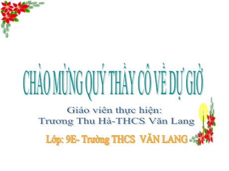 Bài giảng Toán Lớp 9 - Tiết 49: Luyện tập - Trương Thu Hà