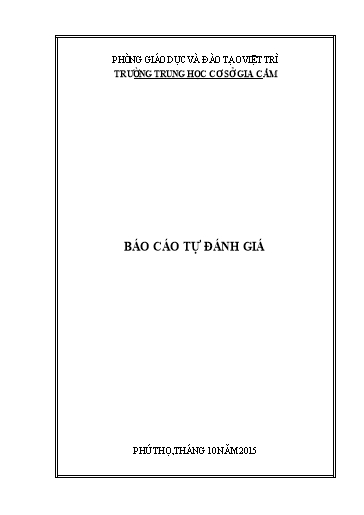Báo cáo Tự đánh giá Trường THCS Gia Cẩm năm 2015