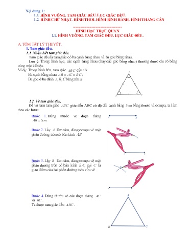 Nội dung Ôn tập Toán 6 - Chương 4+5: Hình học trực quan